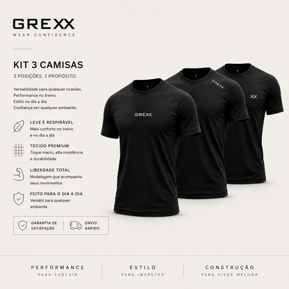 Kit 3 Camisas Dry Fit Ultra