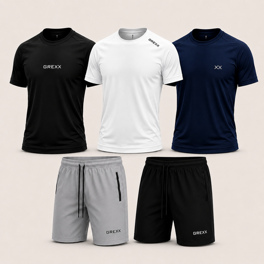 Kit 3 Camisas Dry Fit Ultra + 2 Bermudas