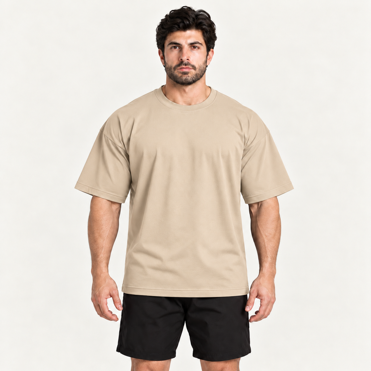 Camiseta Oversized Premium Grexx bege — frente