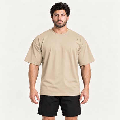 Camiseta Oversized Premium Grexx bege — frente