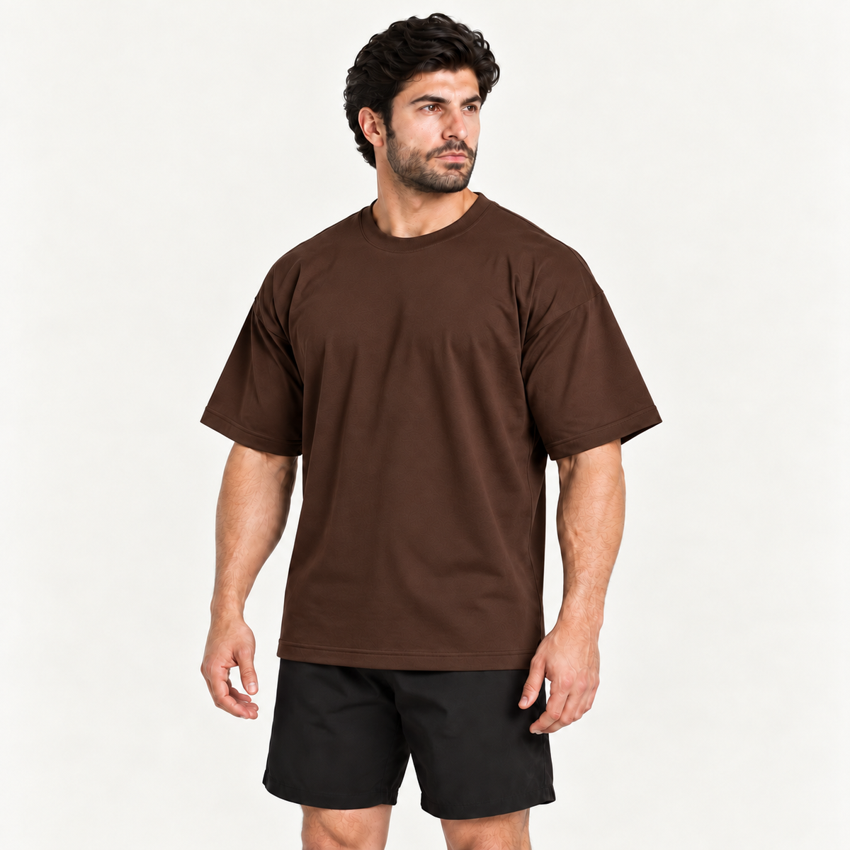 Camiseta Oversized Premium Grexx marrom — vista três quartos