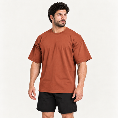Camiseta Oversized Premium Grexx terracota — vista três quartos