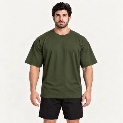 Camiseta Oversized Premium Grexx verde-militar — frente